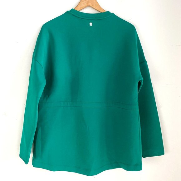 Sweaty Betty Emerald Green Scuba Fabric Drawstring Waist Sweatshirt XS - Picture 8 of 11